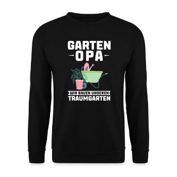 Garten Opa Gärtnerei Geschenk - Unisex Pullover - Schwarz - Vorne - Alina (178cm) & Michal (187cm)