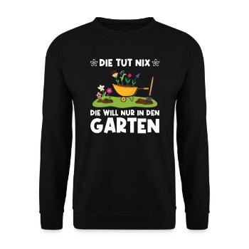Garten Pflanze Gärtnerei Geschenk - Unisex Pullover - Schwarz - Vorne - Alina (178cm) & Michal (187cm)