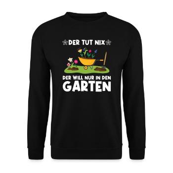 Garten Pflanze Gartenarbeit Geschenk - Unisex Pullover - Schwarz - Vorne - Alina (178cm) & Michal (187cm)