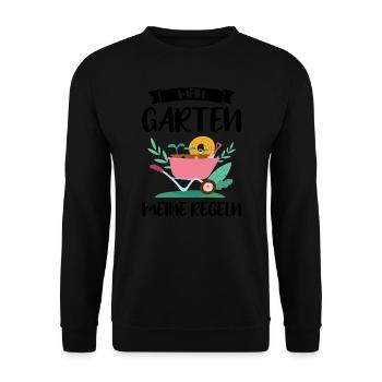 Garten Pflanze Gartenarbeit Geschenk - Unisex Pullover - Schwarz - Vorne - Alina (178cm) & Michal (187cm)