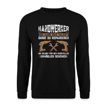 Handwerker Beruf Handwerk Geschenk - Unisex Pullover - Schwarz - Vorne - Alina (178cm) & Michal (187cm)