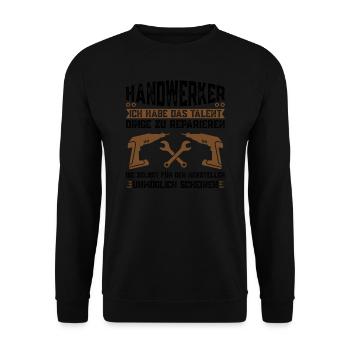 Handwerker Beruf Heimwerken Geschenk - Unisex Pullover - Schwarz - Vorne - Alina (178cm) & Michal (187cm)