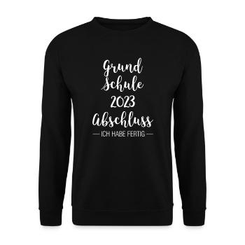 Grundschule Abschluss 2023 Grundschulabschluss Ges - Unisex Pullover - Schwarz - Vorne - Alina (178cm) & Michal (187cm)