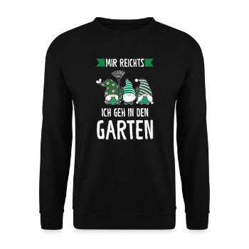 Garten-arbeit Gnome Gartenarbeit Geschenk - Unisex Pullover - Schwarz - Vorne - Alina (178cm) & Michal (187cm)