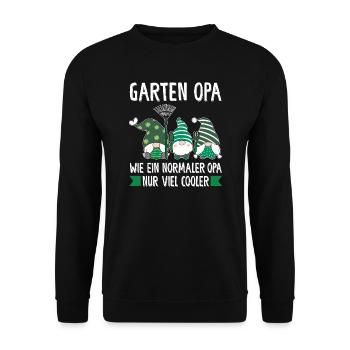 Garten Opa Gnome Hobbygärtner Geschenk - Unisex Pullover - Schwarz - Vorne - Alina (178cm) & Michal (187cm)