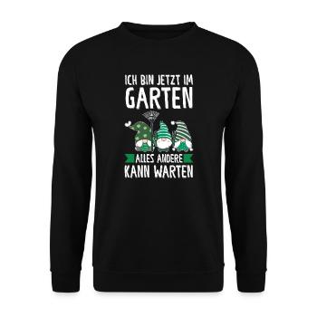 Garten-arbeit Gnome Gartenarbeit Geschenk - Unisex Pullover - Schwarz - Vorne - Alina (178cm) & Michal (187cm)