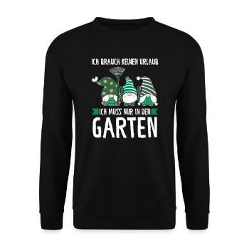 Garten-arbeit Gnome Gärtnern Geschenk - Unisex Pullover - Schwarz - Vorne - Alina (178cm) & Michal (187cm)