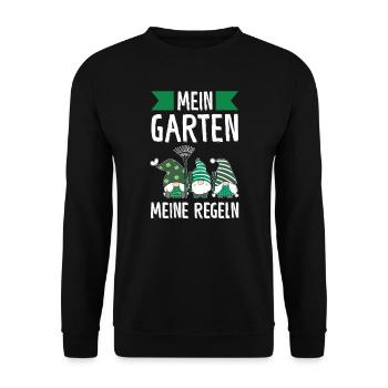 Garten-arbeit Gnome Gärtnern Geschenk - Unisex Pullover - Schwarz - Vorne - Alina (178cm) & Michal (187cm)