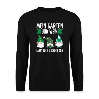 Garten-arbeit Gnome Gartenarbeit Geschenk - Unisex Pullover - Schwarz - Vorne - Alina (178cm) & Michal (187cm)