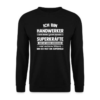 Handwerker Beruf Handwerker Geschenk - Unisex Pullover - Schwarz - Vorne - Alina (178cm) & Michal (187cm)