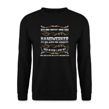 Handwerker Beruf Heimwerker Geschenk - Unisex Pullover - Schwarz - Vorne - Alina (178cm) & Michal (187cm)