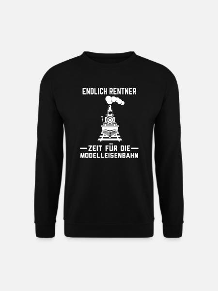 Dampflokomotive Rentner Modellbauer Geschenk - Unisex Pullover - Schwarz