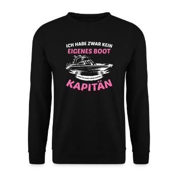 Boot Segeln Kapitän Geschenk - Unisex Pullover - Schwarz - Vorne - Alina (178cm) & Michal (187cm)