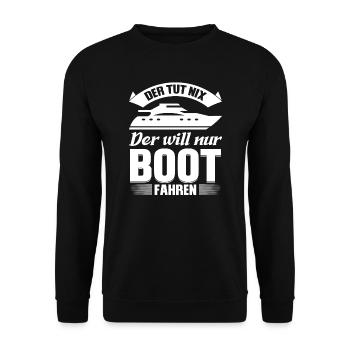 Boot Segeln Bootfahren Geschenk - Unisex Pullover - Schwarz - Vorne - Alina (178cm) & Michal (187cm)