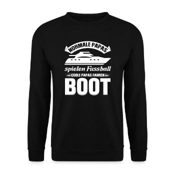 Boot Papa Segler Geschenk - Unisex Pullover - Schwarz - Vorne - Alina (178cm) & Michal (187cm)