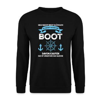 Boot Segeln Bootfahrer Geschenk - Unisex Pullover - Schwarz - Vorne - Alina (178cm) & Michal (187cm)