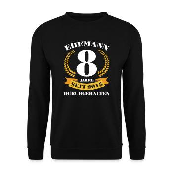 8. Hochzeitstag Ehemann Blecherne Hochzeit Geschen - Unisex Pullover - Schwarz - Vorne - Alina (178cm) & Michal (187cm)