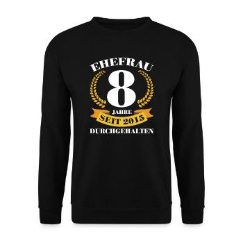 8. Hochzeitstag Ehefrau Blecherne Hochzeit Geschen - Unisex Pullover - Schwarz - Vorne - Alina (178cm) & Michal (187cm)