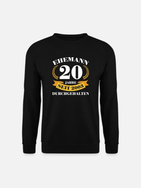 20. Hochzeitstag Ehemann Porzellanhochzeit Geschen - Unisex Pullover - Schwarz