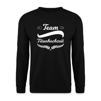 23. Hochzeitstag Ehepaar Titanhochzeit Geschenk - Unisex Pullover - Schwarz - Vorne - Alina (178cm) & Michal (187cm)