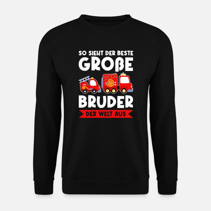 Großer Bruder Feuerwehr Grosser Bruder Geschenk - Unisex Pullover - Schwarz