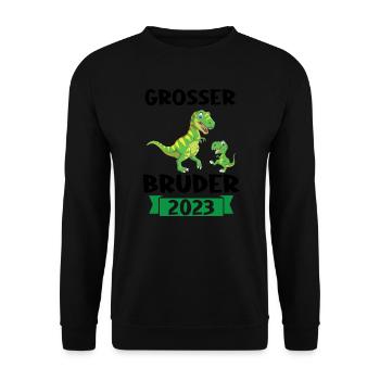 T-Rex Dino Dinosaurier Brüder Geschenk - Unisex Pullover - Schwarz - Vorne - Alina (178cm) & Michal (187cm)