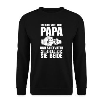 Opa Enkelin Großvater Geschenk - Unisex Pullover - Schwarz - Vorne - Alina (178cm) & Michal (187cm)
