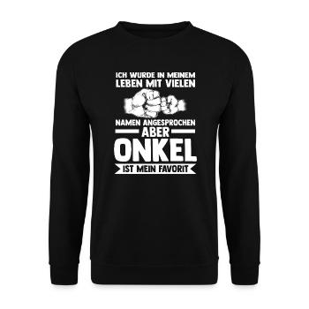 Papa & Stiefvater Familie Papa Geschenk - Unisex Pullover - Schwarz - Vorne - Alina (178cm) & Michal (187cm)