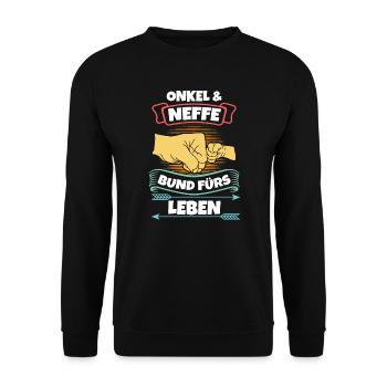 Stiefvater Familie Papa Geschenk - Unisex Pullover - Schwarz - Vorne - Alina (178cm) & Michal (187cm)