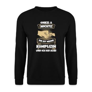 Stiefvater Familie Stiefpapa Geschenk - Unisex Pullover - Schwarz - Vorne - Alina (178cm) & Michal (187cm)