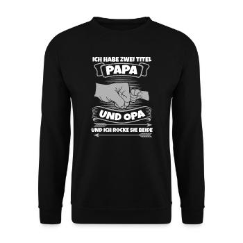 Onkel & Nichte Familie Onkel Geschenk - Unisex Pullover - Schwarz - Vorne - Alina (178cm) & Michal (187cm)