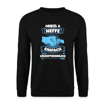 Onkel & Neffe Familie Onkels Geschenk - Unisex Pullover - Schwarz - Vorne - Alina (178cm) & Michal (187cm)