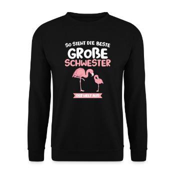 Papa & Opa Familie Papa Geschenk - Unisex Pullover - Schwarz - Vorne - Alina (178cm) & Michal (187cm)