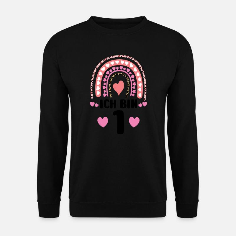 1.Geburtstag Regenbogen Geburtstagsparty Gesche - Unisex Pullover - Schwarz
