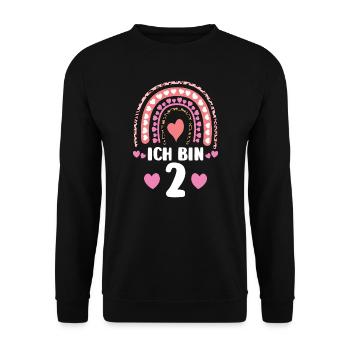 1.Geburtstag Regenbogen 1 Jahr alt Geschenk - Unisex Pullover - Schwarz - Vorne - Alina (178cm) & Michal (187cm)