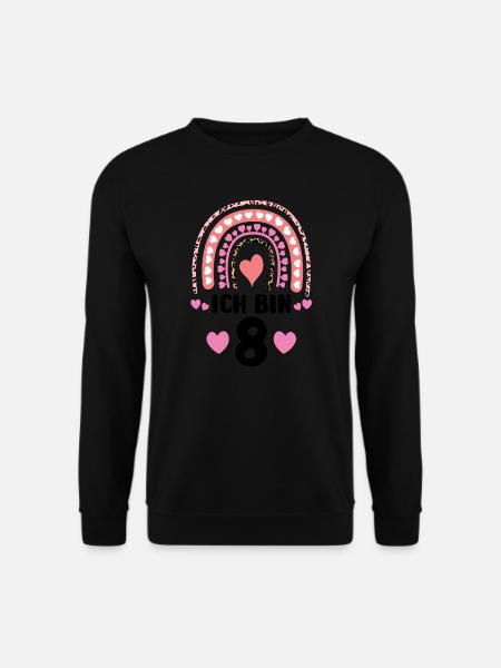 8.Geburtstag Regenbogen Geburtstagsparty Gesche - Unisex Pullover - Schwarz