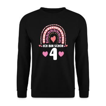 3.Geburtstag Regenbogen 3 Jahre alt Geschenk - Unisex Pullover - Schwarz - Vorne - Alina (178cm) & Michal (187cm)