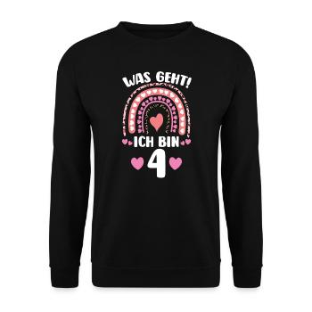 3.Geburtstag Regenbogen 3 Jahre alt Geschenk - Unisex Pullover - Schwarz - Vorne - Alina (178cm) & Michal (187cm)