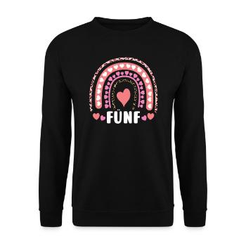 4.Geburtstag Regenbogen 4 Jahre alt Geschenk - Unisex Pullover - Schwarz - Vorne - Alina (178cm) & Michal (187cm)