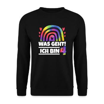 3.Geburtstag Regenbogen 3 Jahre alt Geschenk - Unisex Pullover - Schwarz - Vorne - Alina (178cm) & Michal (187cm)