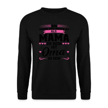 Grossmutter Oma Omas Geschenk - Unisex Pullover - Schwarz - Vorne - Alina (178cm) & Michal (187cm)