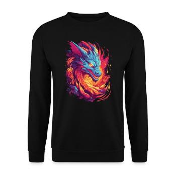 Dragon de Feu - Sweat-shirt Unisexe - noir - Devant - Alina (178cm) & Michal (187cm)