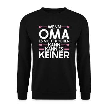 Grossmutter Oma Omas Geschenk - Unisex Pullover - Schwarz - Vorne - Alina (178cm) & Michal (187cm)