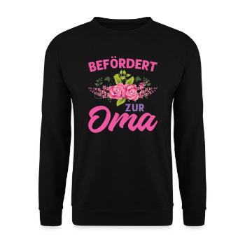 Grossmutter Oma Omas Geschenk - Unisex Pullover - Schwarz - Vorne - Alina (178cm) & Michal (187cm)