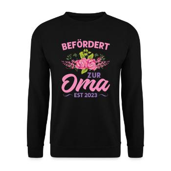 Grossmutter Oma Omas Geschenk - Unisex Pullover - Schwarz - Vorne - Alina (178cm) & Michal (187cm)