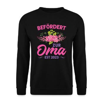 Grossmutter Oma Omas Geschenk - Unisex Pullover - Schwarz - Vorne - Alina (178cm) & Michal (187cm)