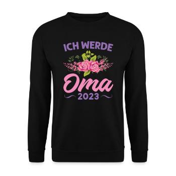 Grossmutter Oma Omas Geschenk - Unisex Pullover - Schwarz - Vorne - Alina (178cm) & Michal (187cm)