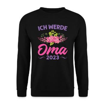 Grossmutter Oma Omas Geschenk - Unisex Pullover - Schwarz - Vorne - Alina (178cm) & Michal (187cm)