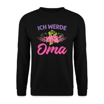 Grossmutter Oma Omas Geschenk - Unisex Pullover - Schwarz - Vorne - Alina (178cm) & Michal (187cm)