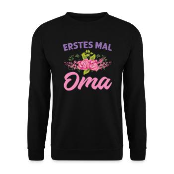 Grossmutter Oma Omas Geschenk - Unisex Pullover - Schwarz - Vorne - Alina (178cm) & Michal (187cm)